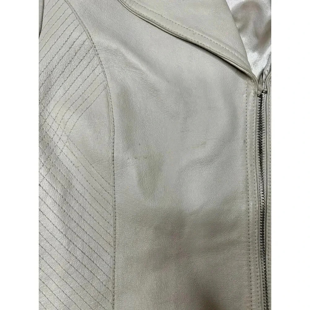 Pamela McCoy Women Medium Genuine Leather Jacket Studded See Pics - Picture 7 of 11